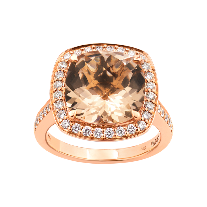 Anillo Alexandra, Diamantes y Morganita