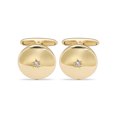 Diamond cufflinks, yellow gold