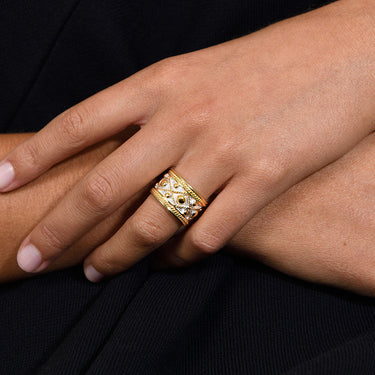 Anillo Tambor oro bicolor