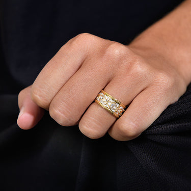 Anillo Timbal oro bicolor y diamantes