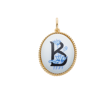Colgante iniciales porcelana, oro