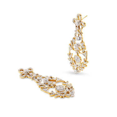 Pendientes Chandelier diamantes, oro