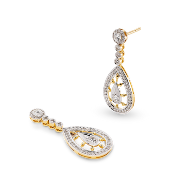 Pendientes María diamantes, oro bicolor
