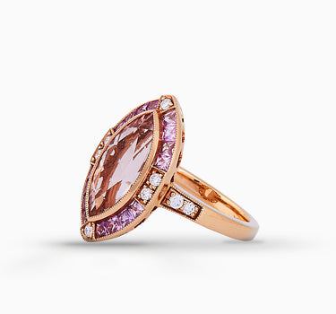 Anillo Morganitas, oro rosa