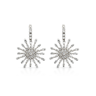 Pendientes Copito de Nieve oro blanco y diamantes