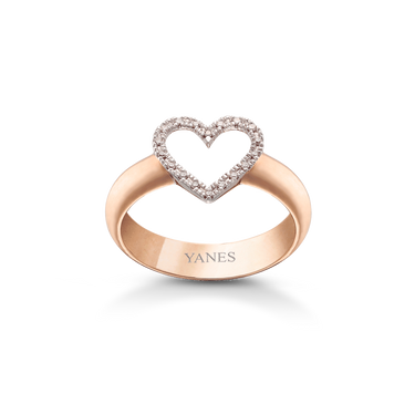 Anillo Casual oro rosa Corazón, diamantes