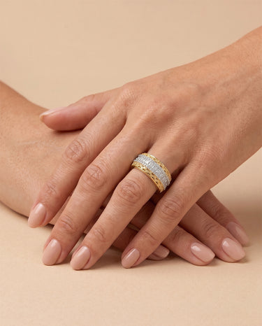 Anillo Adoquín diamantes, oro