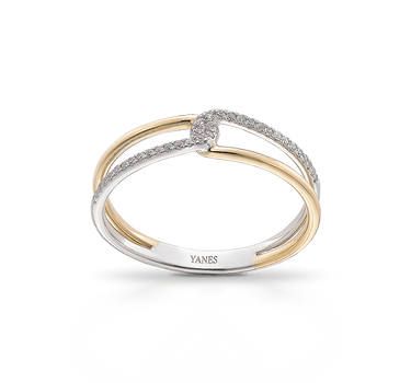 Anillo Bambina diamantes, oro bicolor