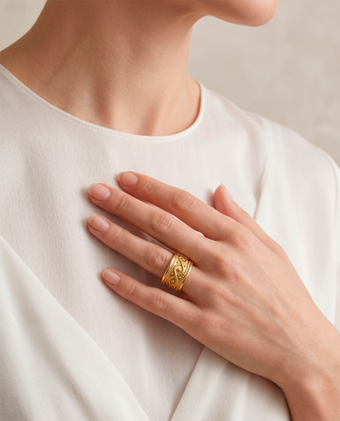 Anillo Beatrice, plata dorada