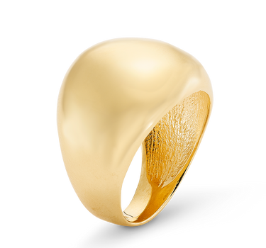 Anillo Brancusi, plata dorada
