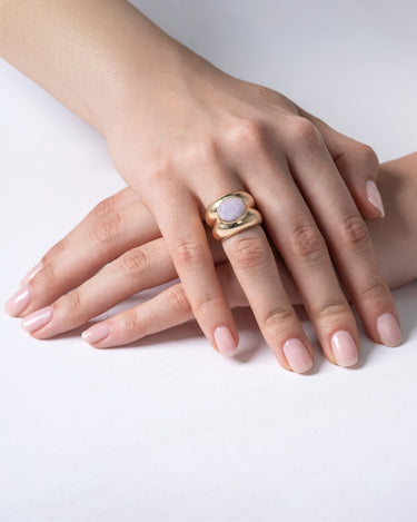 Anillo Cannes amatista, plata dorada