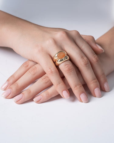 Anillo Cannes aventurina, plata dorada