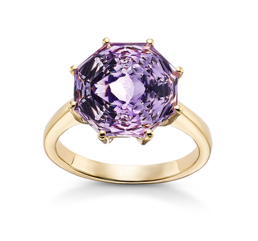 Anillo Carla amatista, plata dorada