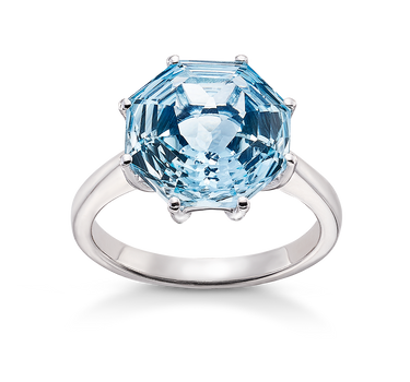 Anillo Carla topacio azul, plata