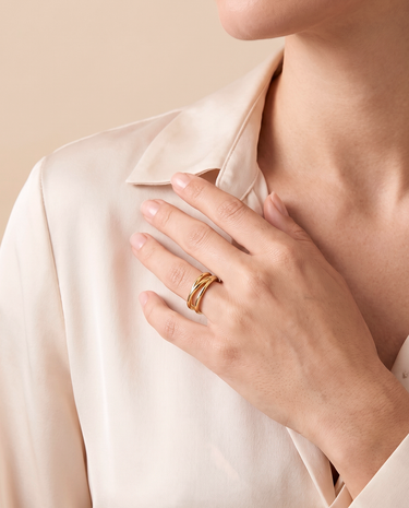 Anillo Crossed, oro 9K