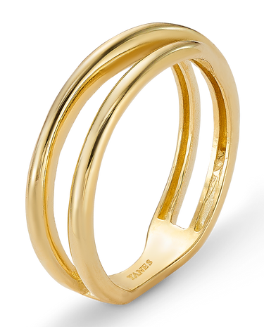 Anillo Crossed, oro 9K