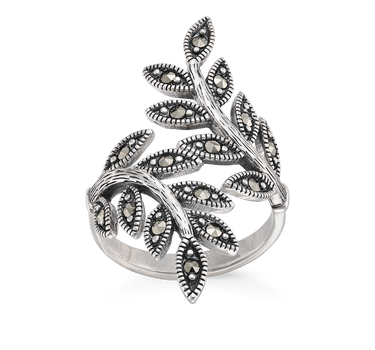 Anillo Duet marcasitas, plata