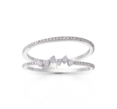Anillo Duodoble aro diamantes, oro blanco