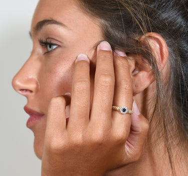 Anillo Giralda zafiro y diamantes, oro