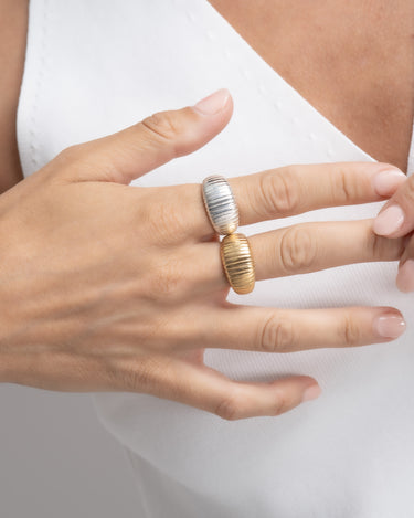 Anillo Glass, plata dorada