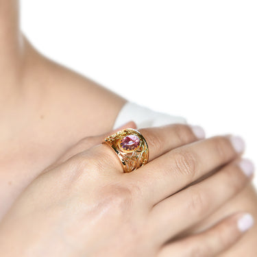 Anillo Granada amatista, oro