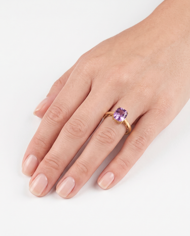 Anillo Honey amatista, plata dorada