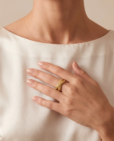 Anillo Isabella, plata dorada