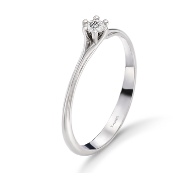 Anillo Kaia diamante 0,11 ct, oro blanco