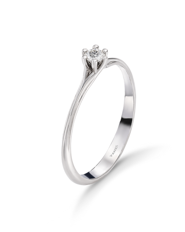 Anillo Kaia diamante 0,11 ct, oro blanco