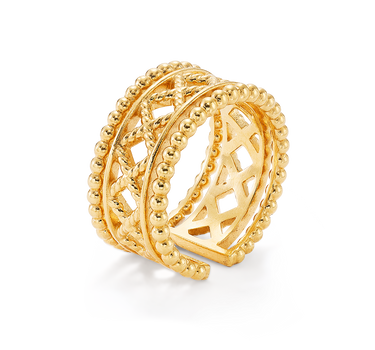 Anillo Lace, plata dorada