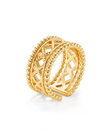 Anillo Lace, plata dorada