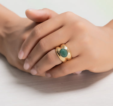 Anillo Lim aventurina, plata dorada