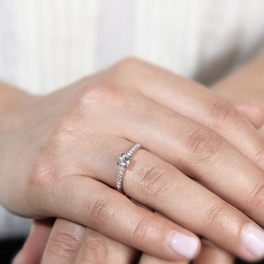 Anillo Margherita diamantes, oro blanco