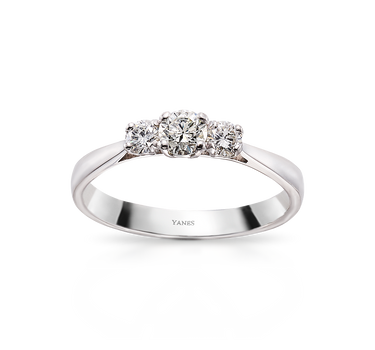 Anillo Nice Trio diamantes, oro blanco
