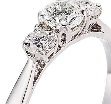 Anillo Nice Trio diamantes, oro blanco