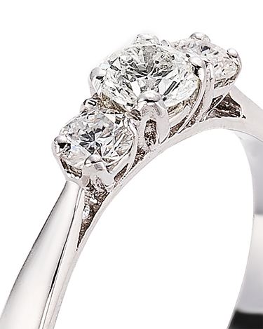 Anillo Nice Trio diamantes, oro blanco