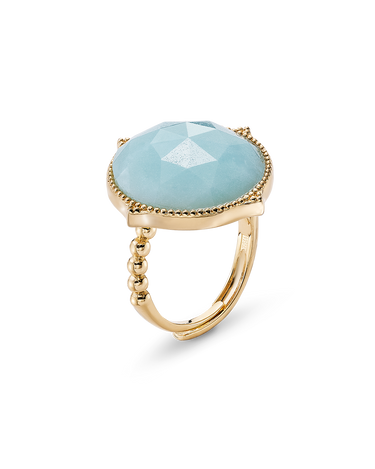 Anillo Ninfa amazonita, plata dorada