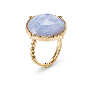 Anillo Ninfa calcedonia, plata dorada