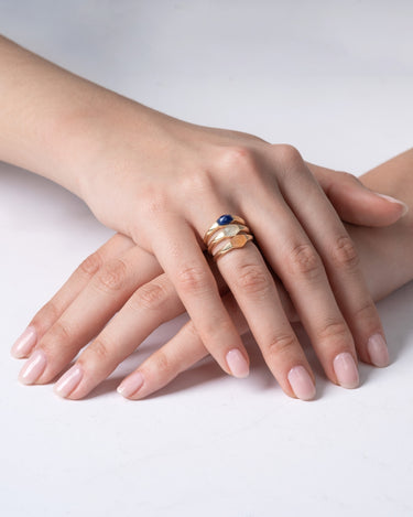 Anillo Niza jade, plata dorada