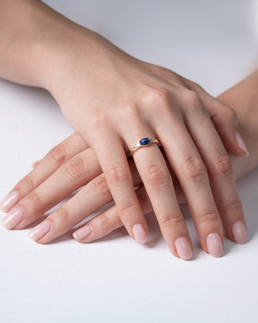 Anillo Niza sodalita, plata dorada