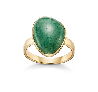 Anillo Percy aventurina, plata dorada