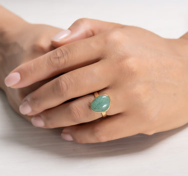 Anillo Percy aventurina, plata dorada