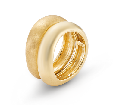 Anillo Pixie, plata dorada mate y brillo