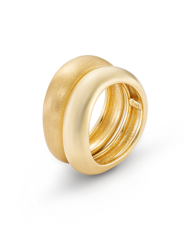 Anillo Pixie, plata dorada mate y brillo
