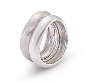 Anillo Pixie, plata mate y brillo