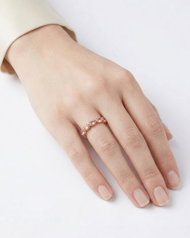 Anillo Riviere amatista, plata dorada