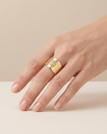 Anillo Sol diamantes, oro