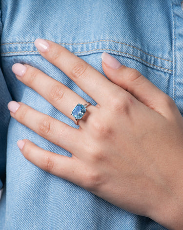 Anillo Sweet topacio azul, plata