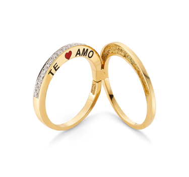 Anillo Te Amo diamantes, oro