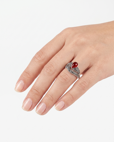 Anillo Tian Ágata, plata